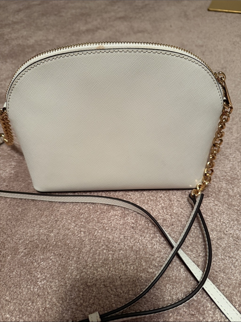 Michael Kors White Saffiano Crossbody Bag with Gold Hardware - Picture 2 of 6